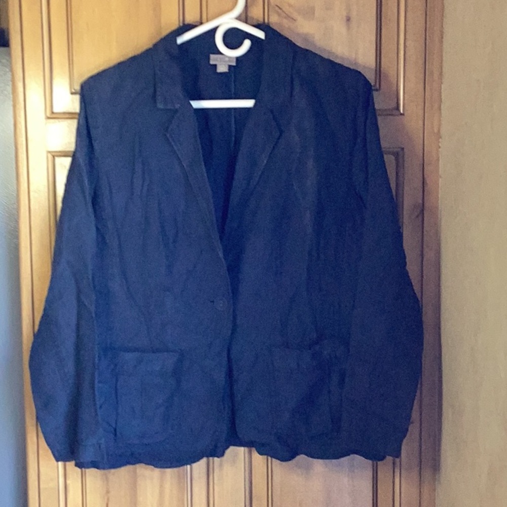 FINAL SALE PRICE J. Jill Black Silk/Linen Jacket in Size PS